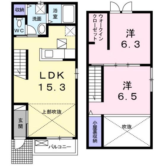 ヴィオラ(2LDK/1階)の間取り写真