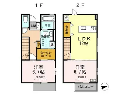 ブライトネス BIII(2LDK/1階)の間取り写真