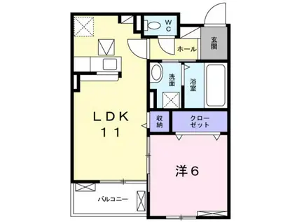 メゾン・ド・リヴェール(1LDK/1階)の間取り写真