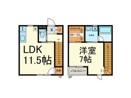 アンセスター貴船(1LDK/1階)の間取り写真
