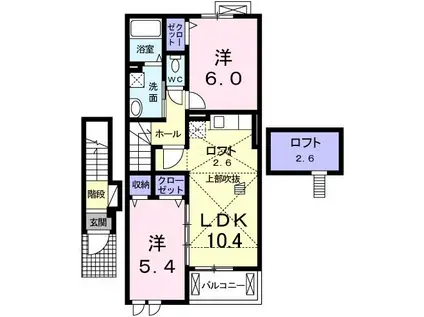 プランドール(2LDK/2階)の間取り写真