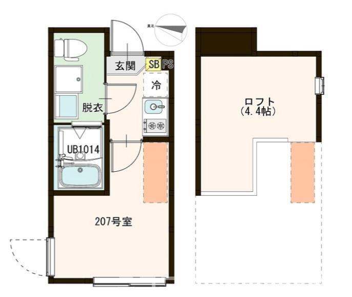 CITTA VERDE上井草(ワンルーム/2階)の間取り写真