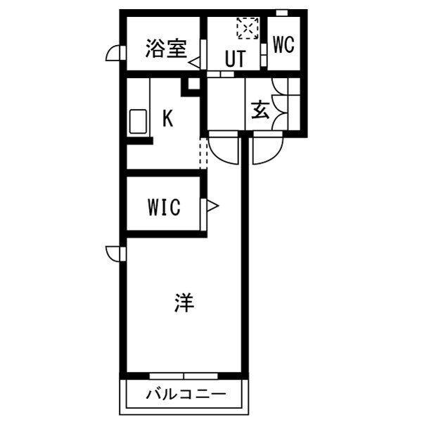 AMBICIA南舘(1K/1階)の間取り写真