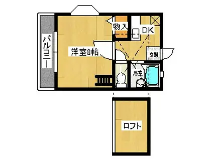 レーベント若久(1K/2階)の間取り写真