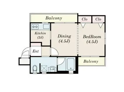 ワコーレヴィータ月見山(1DK/3階)の間取り写真