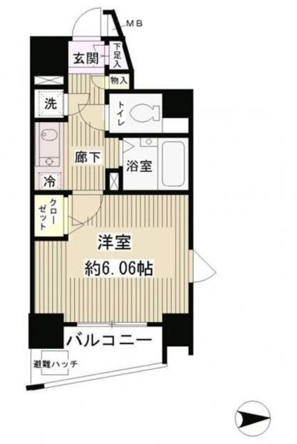 レジディア新中野(1K/9階)の間取り写真