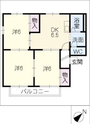 コートビレッジ日高(3DK/1階)の間取り写真