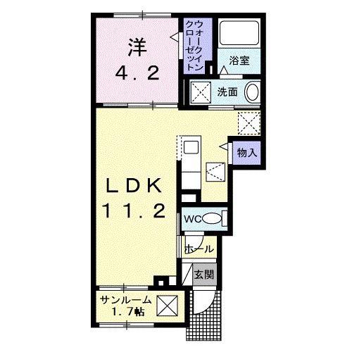 ベル セゾン(1LDK/1階)の間取り写真