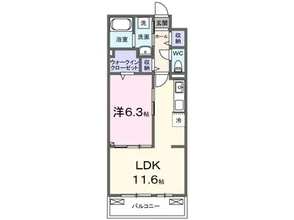 プラーツ ブレイダ(1LDK/3階)の間取り写真