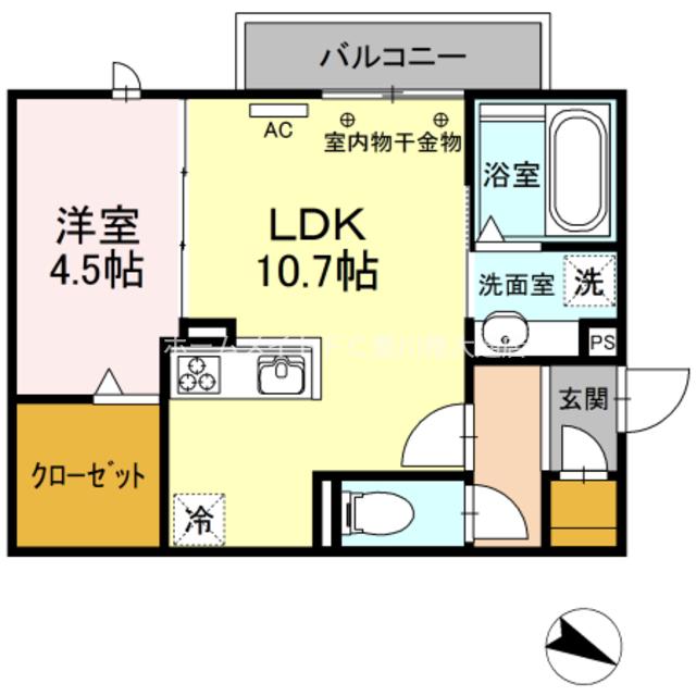 ヴィラ・ロワイヤル 五番館(1LDK/3階)の間取り写真