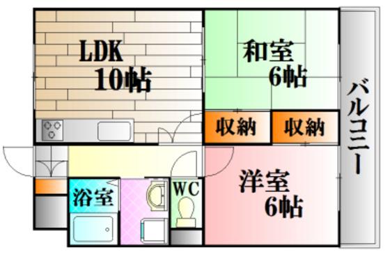 貴船御館(2LDK/7階)の間取り写真