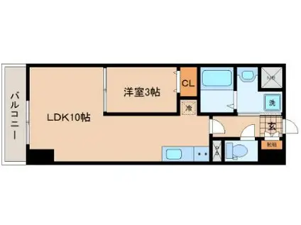 LUANA・AIR・RESIDENCE錦町(1LDK/3階)の間取り写真