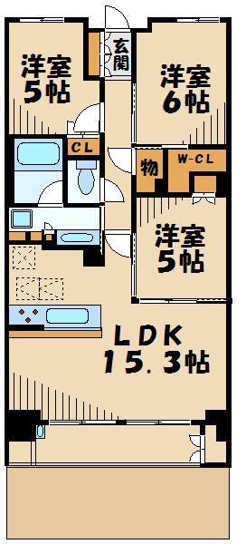 BRILLIA鷺沼(3LDK/1階)の間取り写真