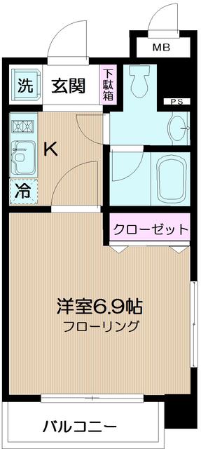 サンパティー(1K/2階)の間取り写真