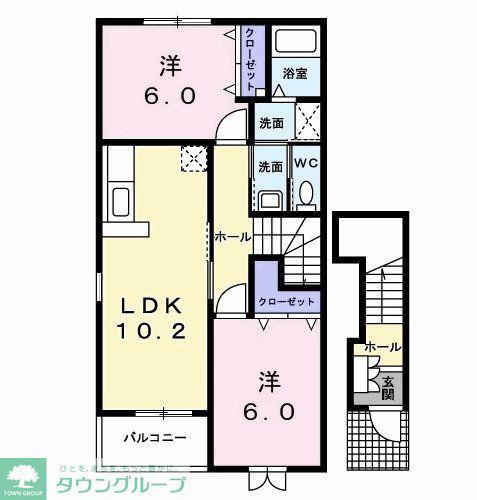 サンリット I(2LDK/2階)の間取り写真
