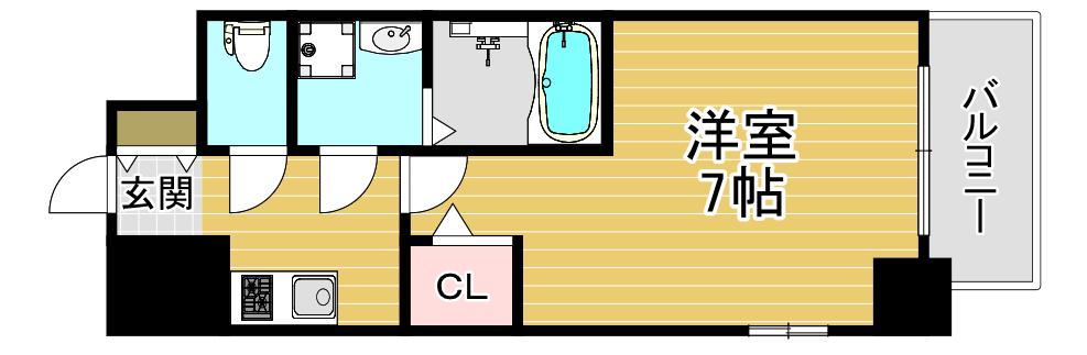 エスリード大阪クレストコート(1K/5階)の間取り写真