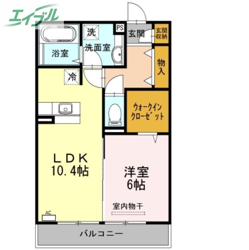 LUCE(1LDK/2階)の間取り写真