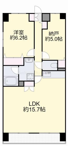 ル・サンク西市(2LDK/1階)の間取り写真