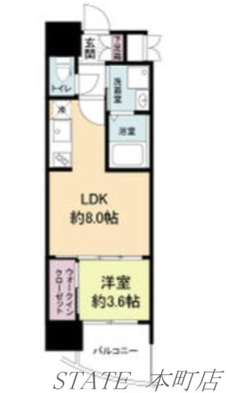 セレニテ福島アリア(1LDK/9階)の間取り写真