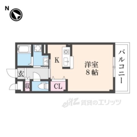 ミ・ピアーチェ(ワンルーム/4階)の間取り写真