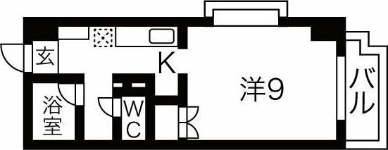 グリーンパーク新瑞(1K/4階)の間取り写真
