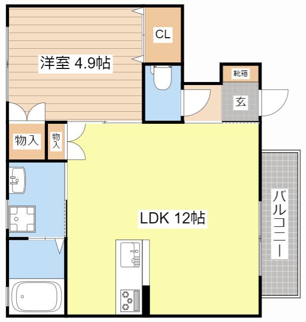 グッドライフステージ小泉(1LDK/1階)の間取り写真