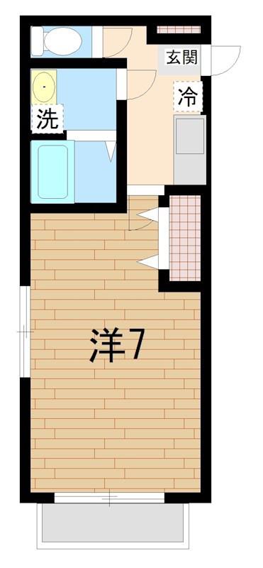 サニーコートII(1K/1階)の間取り写真