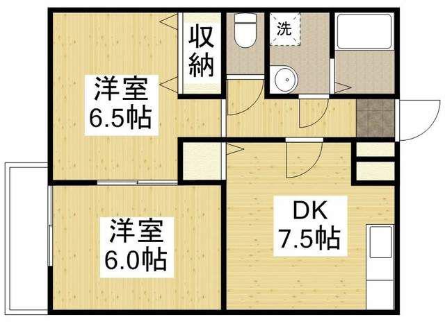 フィア ヤーレス ツァイテン II(2DK/1階)の間取り写真