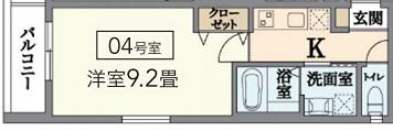 モレス・ヴィラ尼崎(1K/1階)の間取り写真