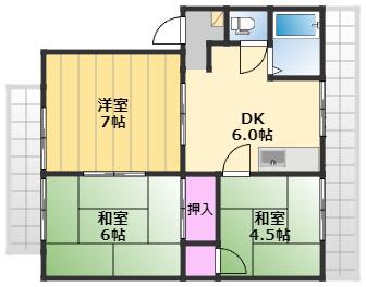 ビバライフ(3DK/3階)の間取り写真