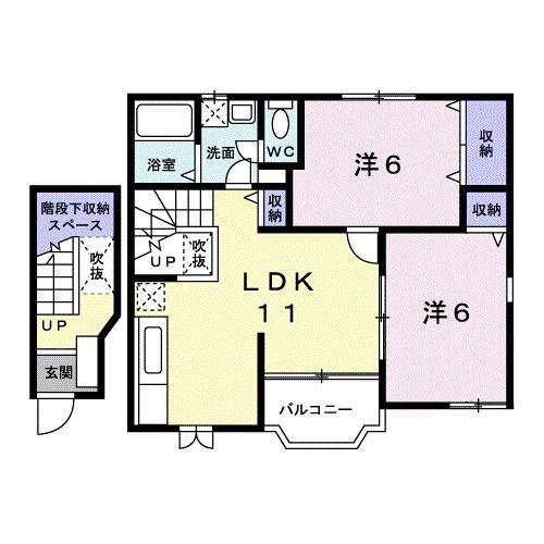 エテルノIII(2LDK/2階)の間取り写真