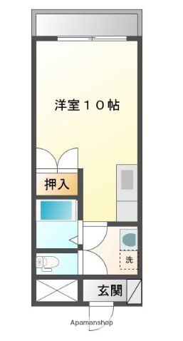 オーブII(ワンルーム/3階)の間取り写真