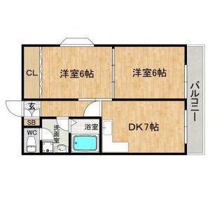 プロスパ77(2DK/2階)の間取り写真