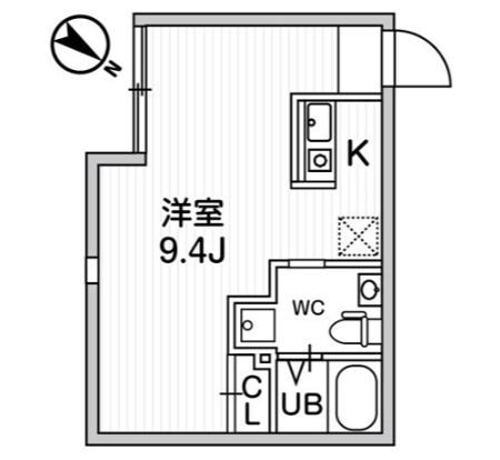 ルクレ代々木(ワンルーム/3階)の間取り写真