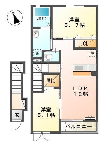 R74番館(2LDK/2階)の間取り写真