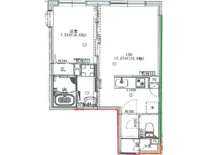 CROSTONE成増(1LDK/4階)の間取り写真