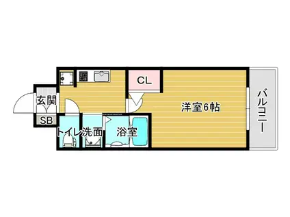 エステムコート難波ウエスト-SIDE Vアジュール(1K/7階)の間取り写真