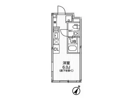 EXAM中目黒II(1K/2階)の間取り写真