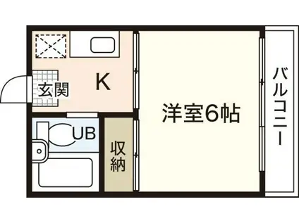 ウイング五日市駅前 A棟(1K/3階)の間取り写真