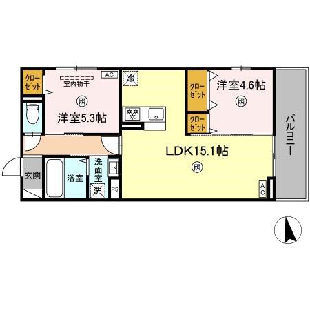 CASA LAULEA(2LDK/3階)の間取り写真