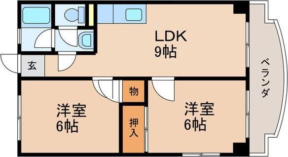 マルトウビル(2LDK/2階)の間取り写真