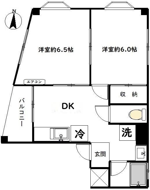 ヴィラサカイIII(2DK/3階)の間取り写真