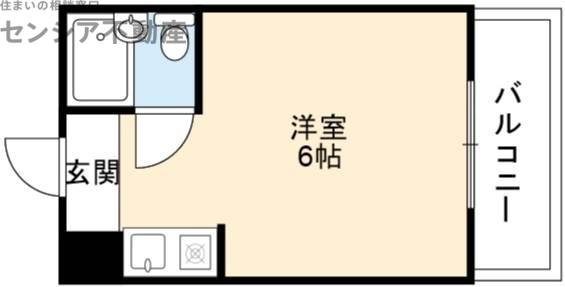 アインス蒲生(ワンルーム/8階)の間取り写真