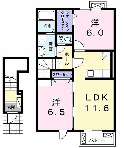 セーリオ(2LDK/2階)の間取り写真