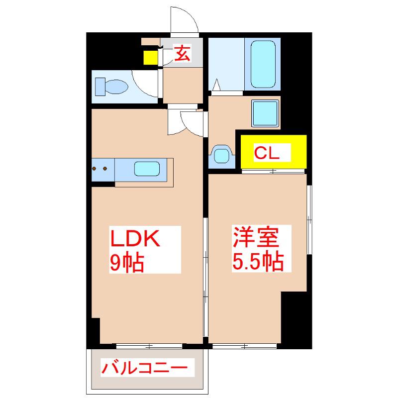 LIFE TERRACE 下荒田(1LDK/4階)の間取り写真