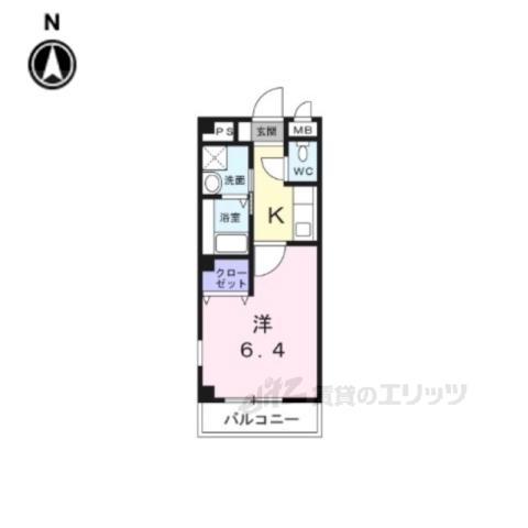 ADESSO(1K/2階)の間取り写真