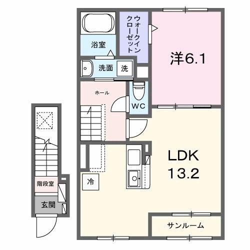 メゾン ルミエール(1LDK/2階)の間取り写真