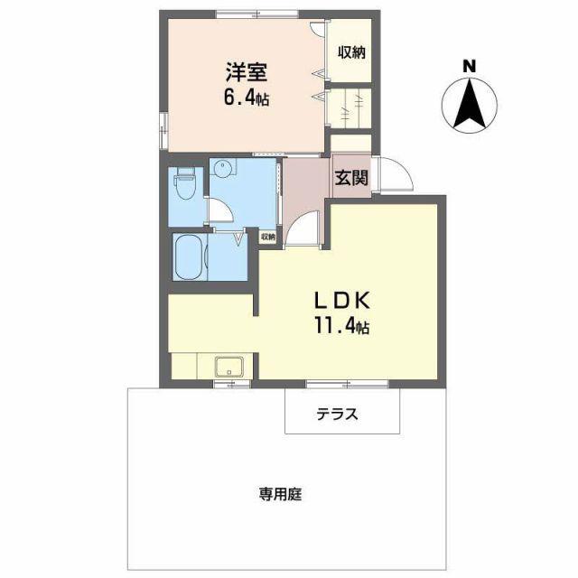 ビクトワールC(1LDK/1階)の間取り写真