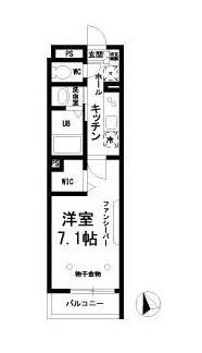 レアゾンホーム戸山公園(1K/1階)の間取り写真