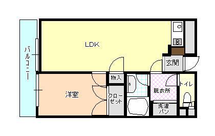 パークノヴァ久留米中央(1LDK/10階)の間取り写真